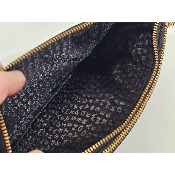 MW‎ Kate Spade Wilson Road Leoni Black Nylon Zip Top Small Clutch Wristlet Purse - Picture 4 of 7